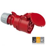 225-6 CEE-Socket 5-polig 32A, 400 V (50+60 Hz) Rood, 5p 6h IP44 SHARK 102737/632.256)