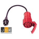 162165 Ev Charger Type 2 16A 3 Phase 11kw Adapter Cee Red to Schuko with Cable for Electric Car Charging Evse