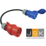 325323 - CEE Adapter CEE blue-32A - CEE-adapterkabel - 32A CEE plug drie-fasen naar 32A CEE blauwe koppeling één-fase