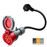 EV Charger Cable EV Convertor Schuko Plug to CEE Red Socket Extend Cable Use for Type 2 Electric Vehicles (Color : CEE to UK Plug) - 162165/IP67