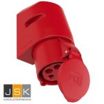 CEE opbouw wcd 32A 5p 400V 6h rood-rood IP44 rood huis 102608 / 601.256