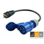 48.901 | Connectra Verloopsnoer H07RN-F 3G2,5mm2 | 0.3 meter Schuko contactstop naar CEE 16A 3p