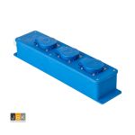 VD16 verdeelblok 3-voudig blauw, zonder snoer met 3 inbouw contactdozen 16A, 250V~ type Keraf 16 | Slagvast polyamide | M20 - 104468