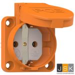 Vervangings contactstop haspels IP 54 oranje, flensmaat: 50 x 50 mm, incl. dunne flensdichting, afstand tussen de bevestigingsgaten: 38 x 38 mm, 601.050 oranje PCE 105-0o