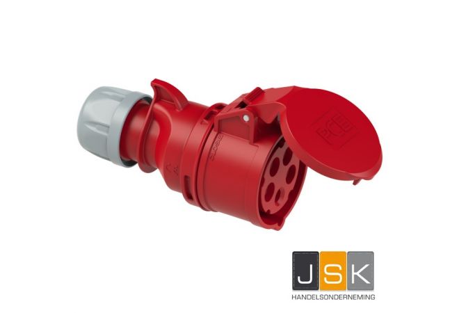 225-6 CEE-Contrastekker 5-polig 32A, 400V (50+60 Hz) red, 5p 6h IP44 SHARK (102737/632.256)