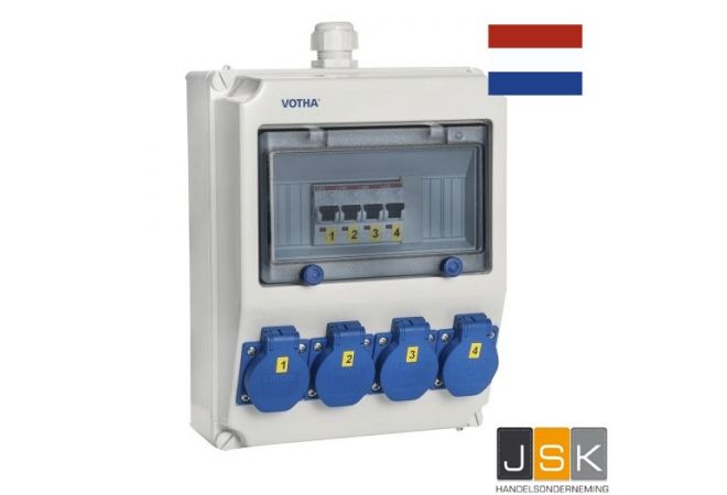 VOTHA® wandverdeler - 4x Contactdoos 230V~ "WORMS" 062.004.0040