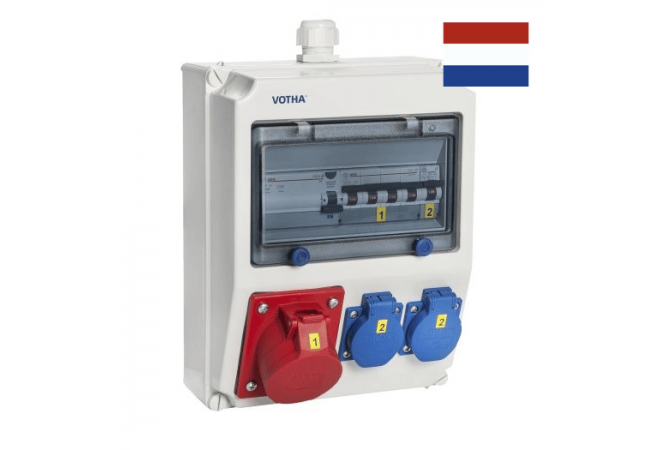 Wandverdeler "WORMS" - 1x CEE 16A 400V~2x Contactdoos 230V~  062.012.0111 - VOTHA®