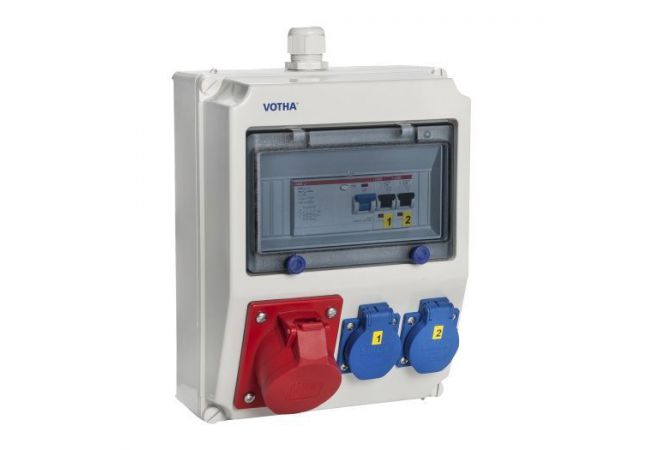 VOTHA® Wandverdeler - 1x CEE 16A 400V~2x Contactdoos 230V~ "WORMS" 062.012.0021