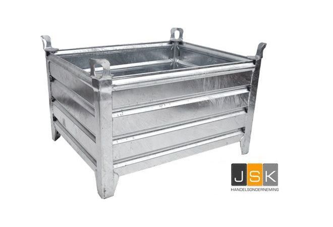 Magazijnbak Aboma gekeurd | 100x80x50cm | 1000x800x500mm | gegalvaniseerd | Max. hijslast 2000kg - JSK Handelsonderneming