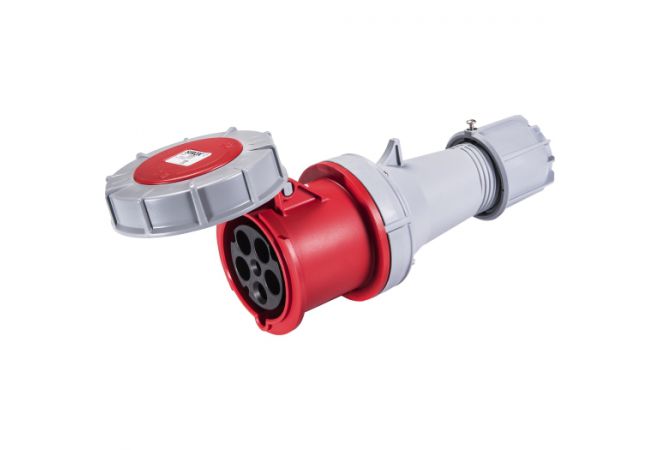 832.356 | CEE-contrastekker IP 67, 5-polig, 400 V, 6 h 63 A, met vernikkelde contacten | Spanning volgens EN 60309-2: 400 V (50+60 Hz) rood - JSK Handelsonderneming