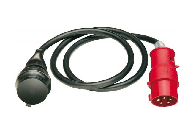 1132960 adapterkabel/adapterkabel Adapterkabel CEE-stekker 400 V zwart, CEE-adapterkabel camping met geaarde contactkoppeling en een beschermkap- JSK Handelsonderneming