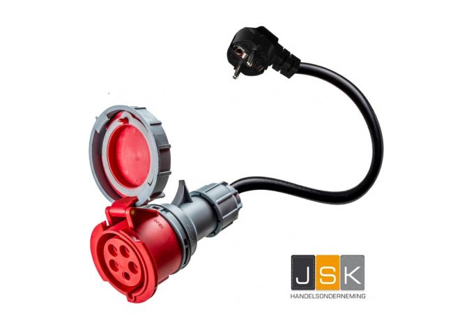 EV Charger Cable EV Convertor Schuko Plug to CEE Red Socket Extend Cable Use for Type 2 Electric Vehicles (Color : CEE to UK Plug) - 162165/IP67