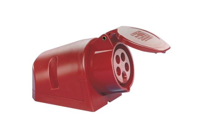 115-6V CEE opbouw wcd 16A 5p 400V 6h rood-rood IP44 huis rood - 102570 / 601.156