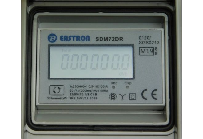 16A CEE - mobiler digitaler Stromzähler - geeicht - (mit Reset) IP44, 16A CEE 5-Pol Stecker auf 16A CEE 5-Pol Kupplung