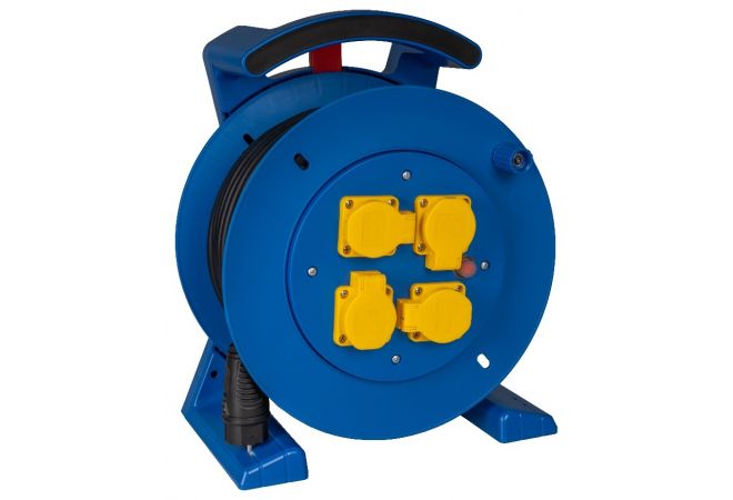 JUMBO kabelhaspel 2.0 in blauw, 4 contactdozen, H07RN-F 3G2,5 mm², 25 m  (doos 0 paar) (lengte 25M) - 2266.654.2251 EAN: 4028232490402