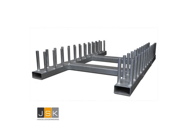 Rek voor tijdelijke verkeersborden voor 48 stuks - Opslagrek voor tijdelijke verkeersborden 48 stuks - Opslagpallet voor tijdelijke verkeersborden 48 stuks met buispalen Ø 48mm