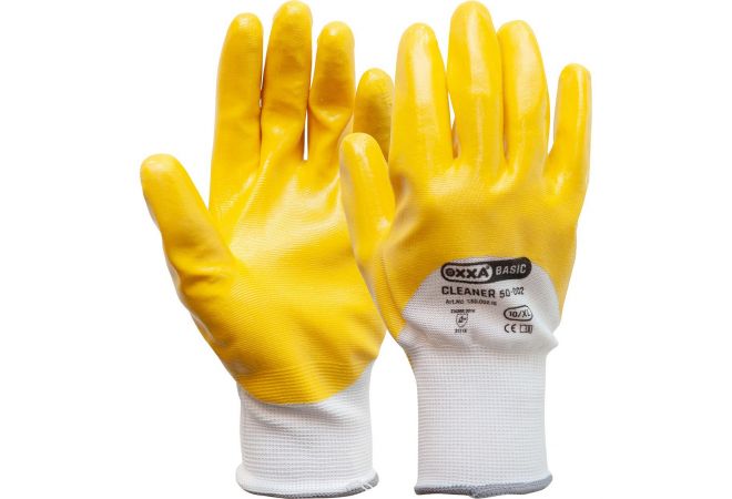 OXXA® Cleaner 50-002 handschoen 15000200 Nitril (NBR)-coating op de handpalm en vingers (Doos 144 paar) (Maten 8-10)