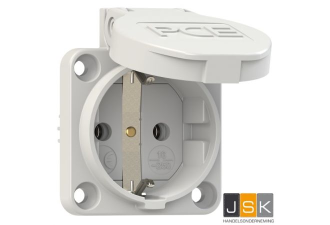 Vervangings contactstop wandverdeelkasten IP 54 wit, flensmaat: 50 x 50 mm, incl. dunne flensdichting, afstand tussen de bevestigingsgaten: 38 x 38 mm, 601.050 wit PCE 105-0w